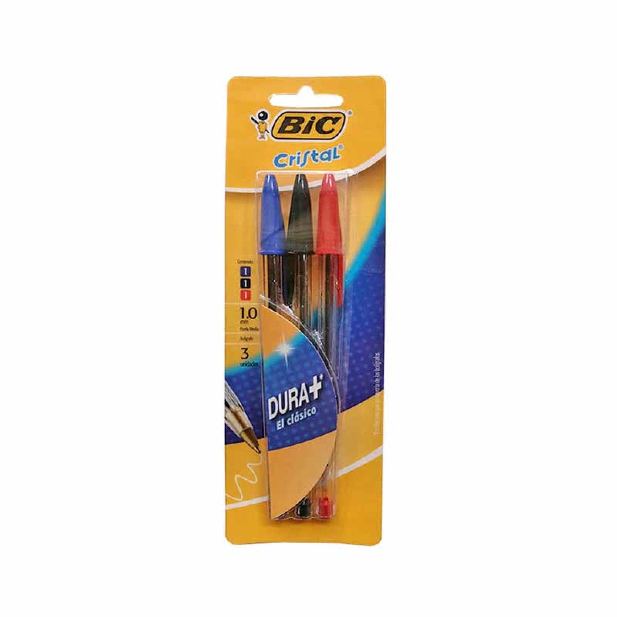Set De 3 Lápices Pasta Punta Media 1.0 Mm Bic