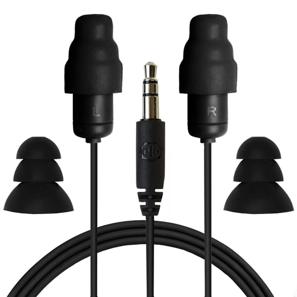 Earplug Earbud Auriculares híbridos Plugfones Guardian Black
