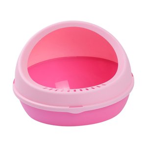 Ioensy - Caja De Arena Semi Para Gatos Deep Loo Para Animales Pequeños Caja De Arena Para Conejos Suministros Rosa