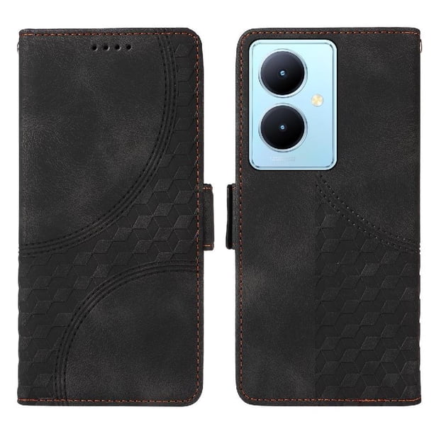 Carcasa FOXDOCK Vivo V29 Lite de cuero PU, diseño acolchado clásico, protección contra caídas y rayones