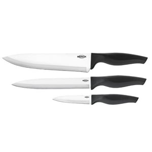 Set De 3 Cuchillos En Acero Inoxidable Negro Brinox Cross