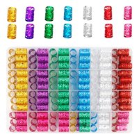 Magideal - Dreadlocks Cabello Puños Accesorios Para Pelucas Con Caja De Almacenamiento Trenzas Pinza Para El Cabello Multicolor Para Mujeres