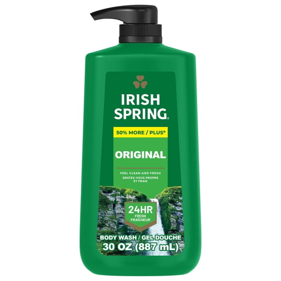 Gel de ducha Irish Spring Original, 30 oz (887 ml), antimicrobiano