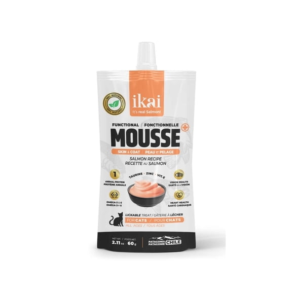Ikai Gatos Mousse De Salmón Piel Y Pelaje 60 Grs.