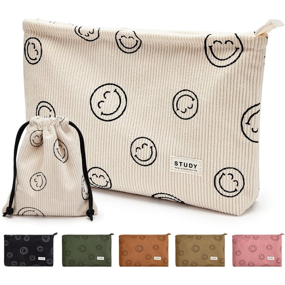 Neceser WLLWOO Set 2 Piezas Corduroy Carita Sonriente