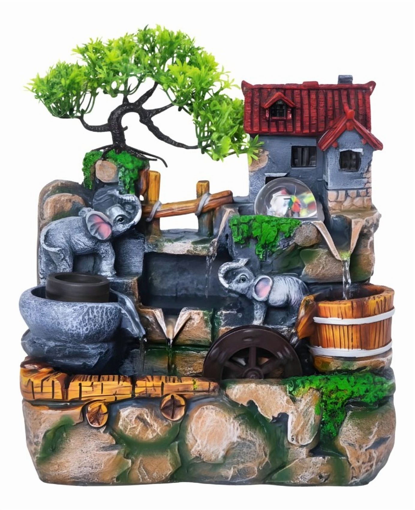 Genérico - Fuente Agua Elefantes Adorno Mesa Decorativo Hogar Jhn