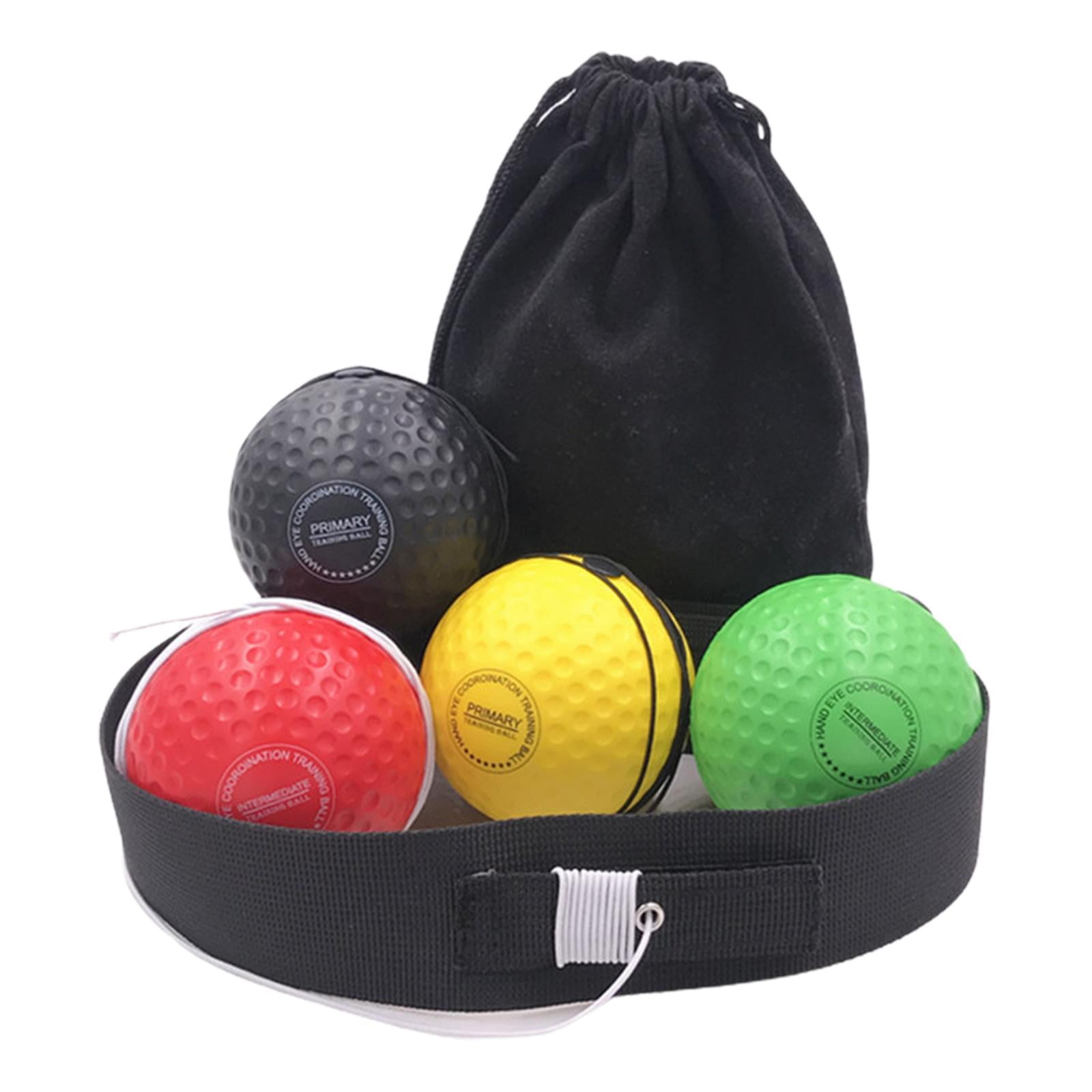 Magideal - Boxeo Ball Headband Boxing Ball En String Velocidad De Perforación Con Bolsa De Almacenamiento Ajustable Punching Ball Para Ejercicio , 1 Diadema 4 Pelota