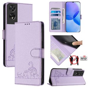 Funda Tipo Cartera Foxdock Para Tcl 505 Con Soporte, Ranuras, Rfid, Diseño De Gato