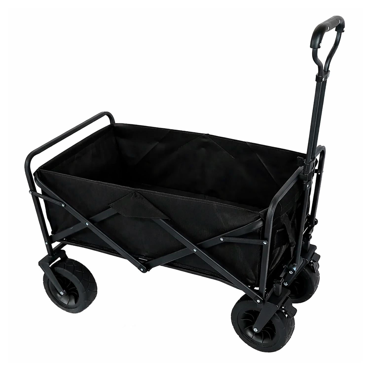 Global Latin Group - Carro Plegable De Transporte Con Ruedas Grandes Negro