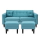 thumbnail image 1 of Sofa New Retro 3c + 2 Pouf Felpa 00 Turquesa, 1 of 6