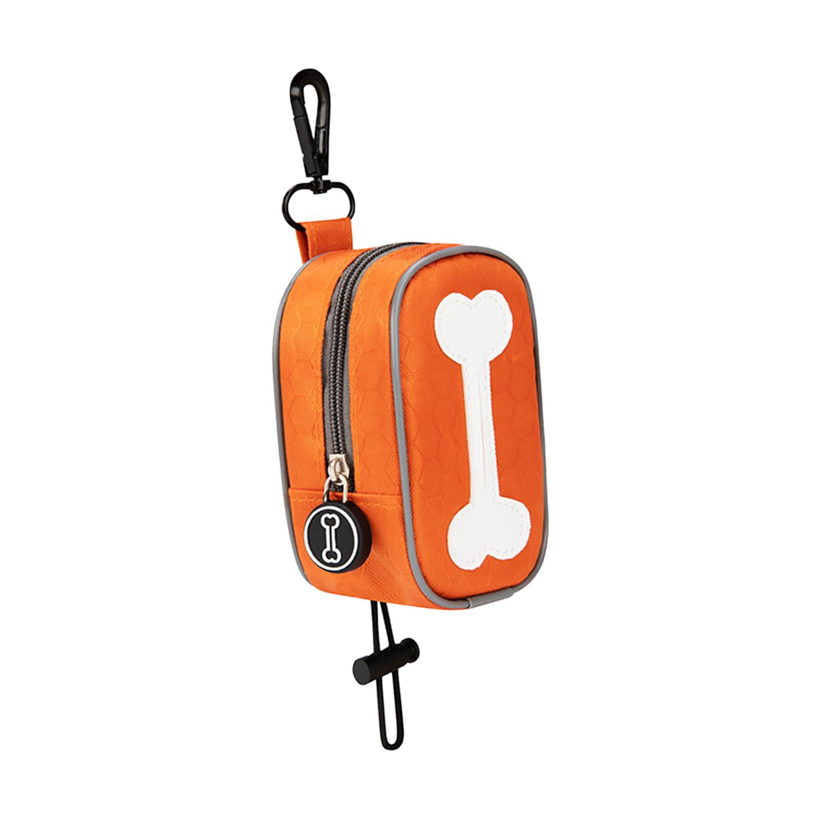 Ioensy - Dispensador De Bolsas De Basura Para Perros, Soporte Para Bolsas Para Excrementos De Perros, Para Viajes, Acampar, Caminar, Color Naranja