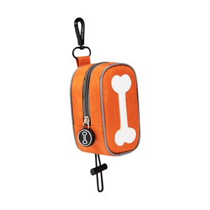 Ioensy - Dispensador De Bolsas De Basura Para Perros, Soporte Para Bolsas Para Excrementos De Perros, Para Viajes, Acampar, Caminar, Color Naranja