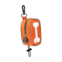 Ioensy - Dispensador De Bolsas De Basura Para Perros, Soporte Para Bolsas Para Excrementos De Perros, Para Viajes, Acampar, Caminar, Color Naranja