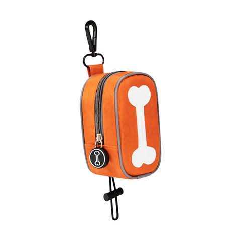 Ioensy - Dispensador De Bolsas De Basura Para Perros, Soporte Para Bolsas Para Excrementos De Perros, Para Viajes, Acampar, Caminar, Color Naranja