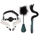thumbnail image 1 of 3pcs Bondage Kit With Ball Gag Nipple Clamps Whip And Feather Tickler For Adults, 1 of 3