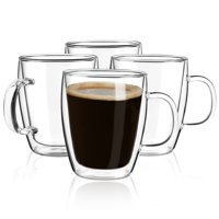 Tazas De Café Yuncang De Doble Pared, 470 Ml, Vidrio Transparente, Paquete De 4