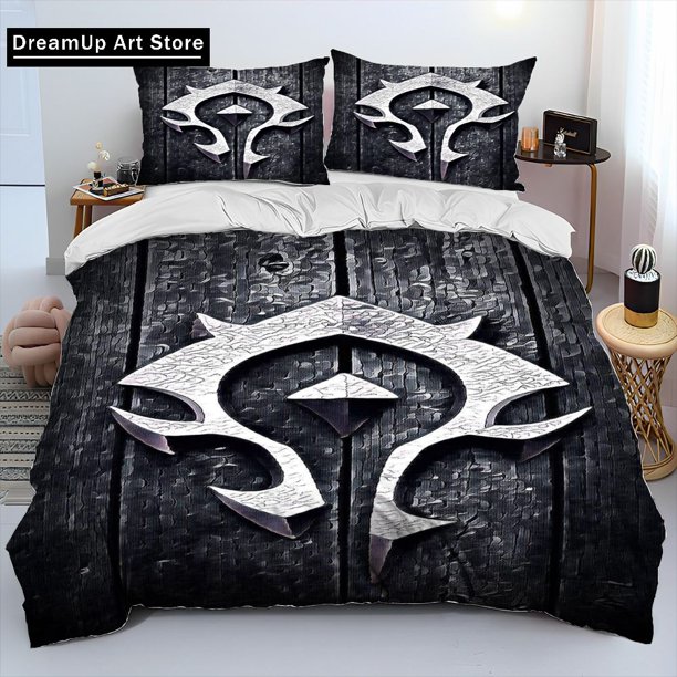Fashion World of WarcraftWOW Game Bedding Set Boys Girls Duvet Cover Pillowcase Bed Set Adult