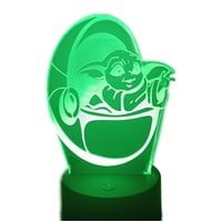 Lelumania - Lampara Ilusion 3D Baby Yoda De 7 Colores, Base Touch