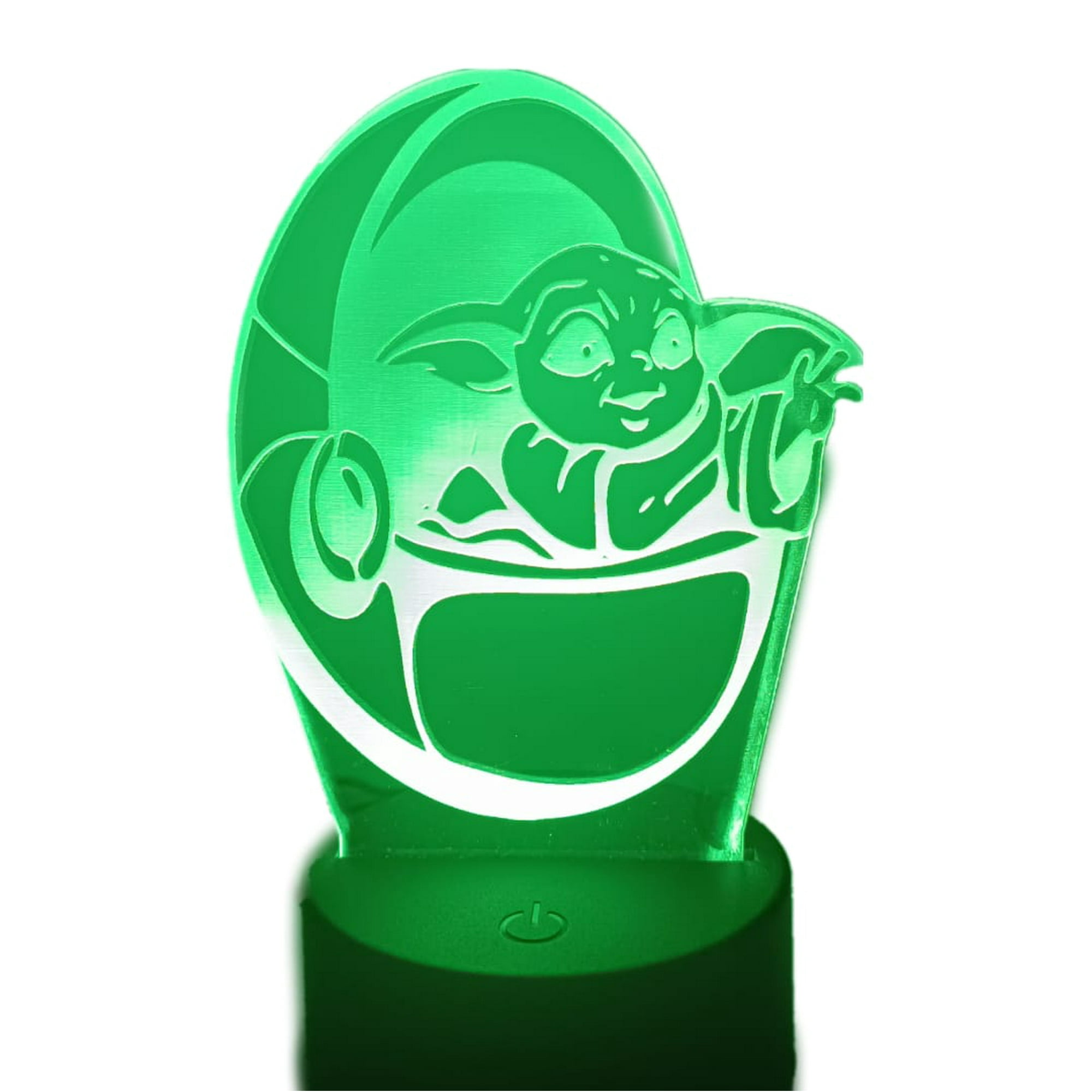 Lelumania - Lampara Ilusion 3d Baby Yoda De 7 Colores, Base Touch