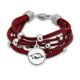 thumbnail image 1 of Pulsera FTH Arkansas 19 cm Cuentas Plateadas de Cuero, 1 of 1