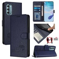 Funda Tipo Cartera Foxdock Para Motorola Moto G Stylus 2022 5G Con Soporte, Ranuras, Rfid, Diseño De Gato
