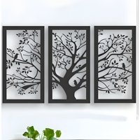 Genérico - Cuadro Tríptico Árbol De La Vida 35X60 Cm