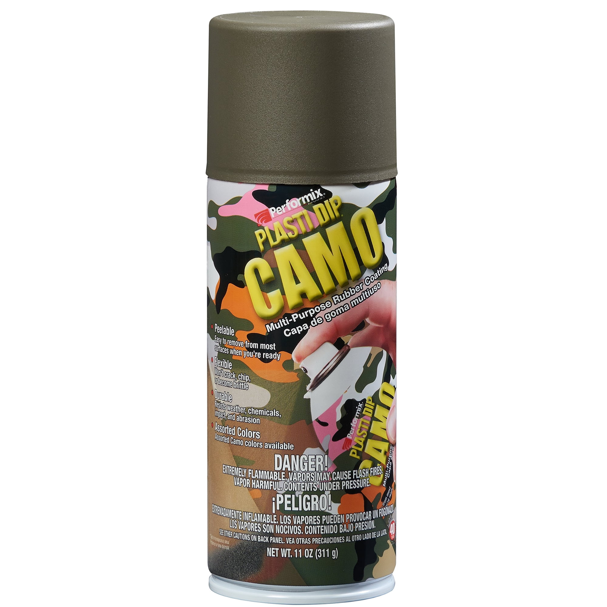 Pintura En Aerosol Plasti Dip Green Camo Con Revestimiento De Goma Flexible