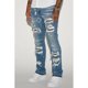 thumbnail image 1 of Jeans Fashion Nova Cuff Me Stacked Skinny Flared Medium Wash, 1 of 2