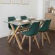 thumbnail image 3 of Comedor Moderno Mesa Xinia 130x80 + 4 Sillas Tulip Verde Esmeralda, 3 of 4