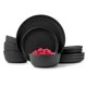 thumbnail image 1 of Juego de vajilla Lefonte Stoneware de 12 piezas, color negro mate, 1 of 5