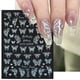 thumbnail image 2 of 6 Sheets/Pack Holographic Butterfly Nail Stickers Silvery Chrome Effect Laser Stars Sliders For Nails Adhesive Decal Flowers Manicure, 2 of 2