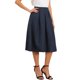 thumbnail image 4 of INSPIRE CHIC Faldas plisadas para mujeres vintage de línea A de cintura alta faldas midi casuales de negocios S azul marino, 4 of 6