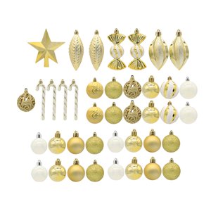 Magideal - Juego De 40 Uds De Adornos De Bolas De Navidad, Decoración Navideña, Gotas Colgantes, Adornos Colgantes Para Árbol De Navidad, Guirnalda Para Festival Oro