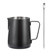 Bothyi - Espresso Latte Art Cup 350Ml Superficie Lisa Jarra Para Espumar Leche Jarra Café Negro