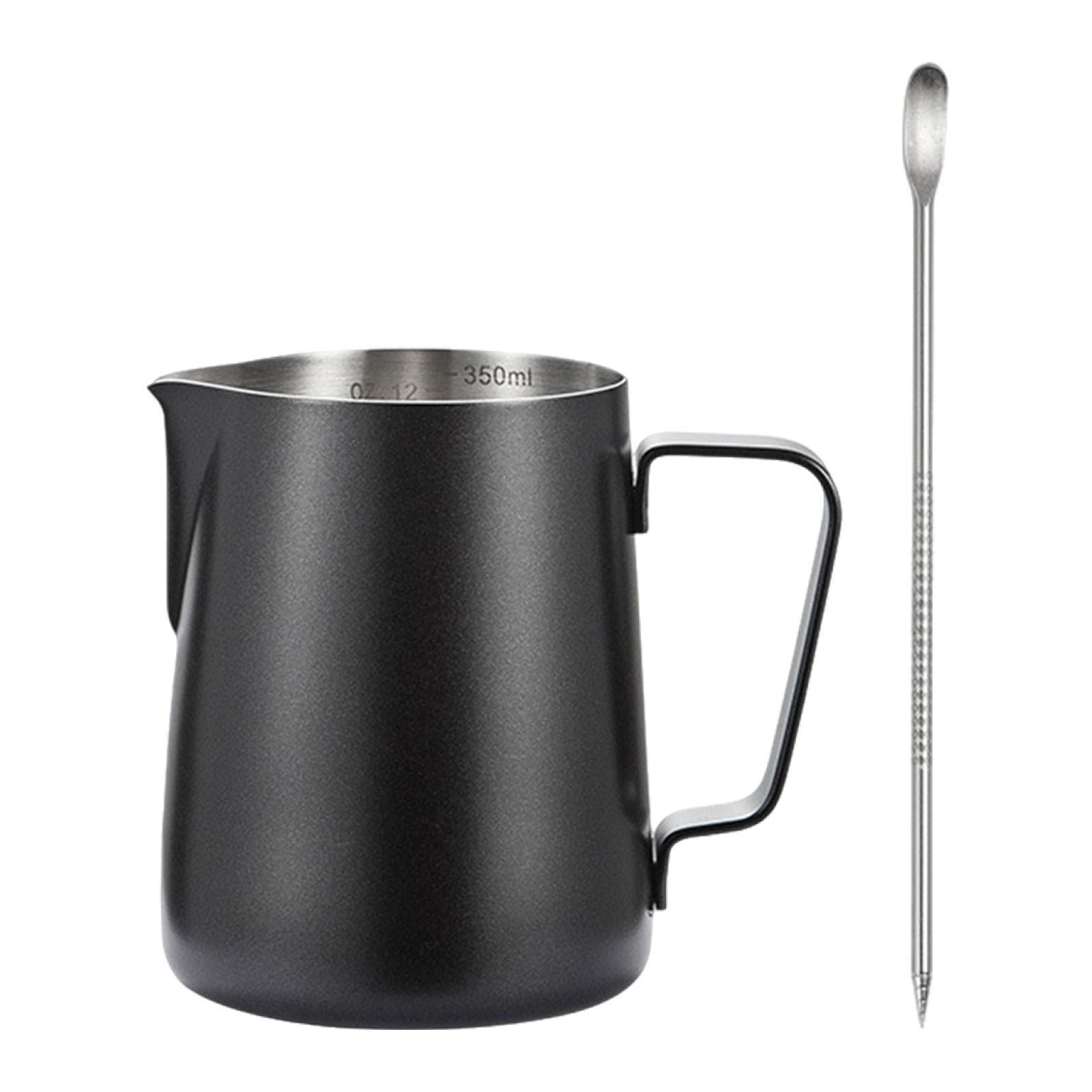 Bothyi - Espresso Latte Art Cup 350ml Superficie Lisa Jarra Para Espumar Leche Jarra Café Negro