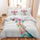 thumbnail image 2 of Moon Wolf Bedding Green Watercolor Forest Wolf Landscape Duvet Cover Sets 3 Pieces Wild Animal Bedding Set, 2 of 5