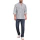 thumbnail image 2 of INSPIRE CHIC Camisas de Vestir a Rayas con Bolsillo en el Pecho para Hombre de Manga Larga con Cuello Mao y Botones 2XL Negro, 2 of 4