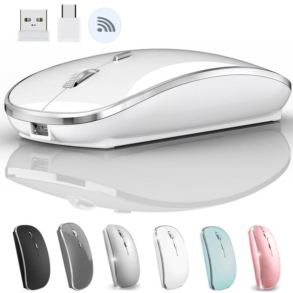 Ratón inalámbrico JETTA 2.4G USB C con receptor para computadora portátil