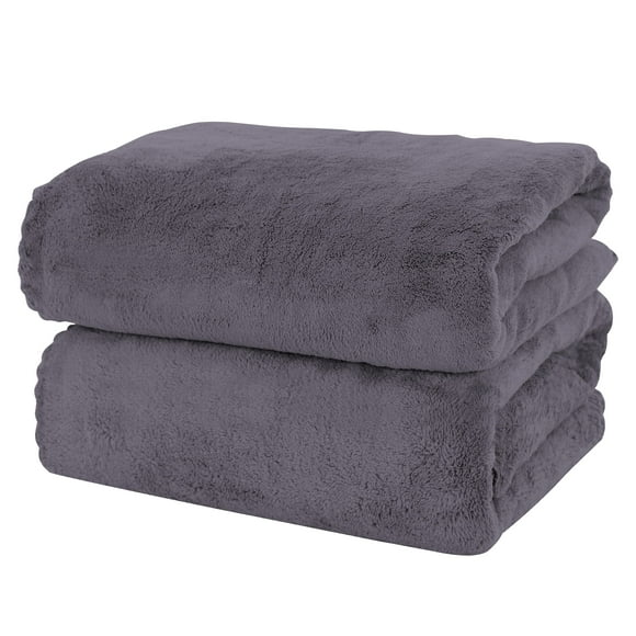Juego de toallas de baño MOONQUEEN de microfibra de secado rápido, paquete de 2, color gris