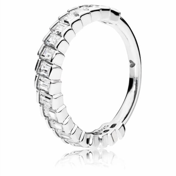 Anillo Pandora Ice Cube En Sterling Silver Con 19 Bar-Set Baguette-Cut Clear CZ