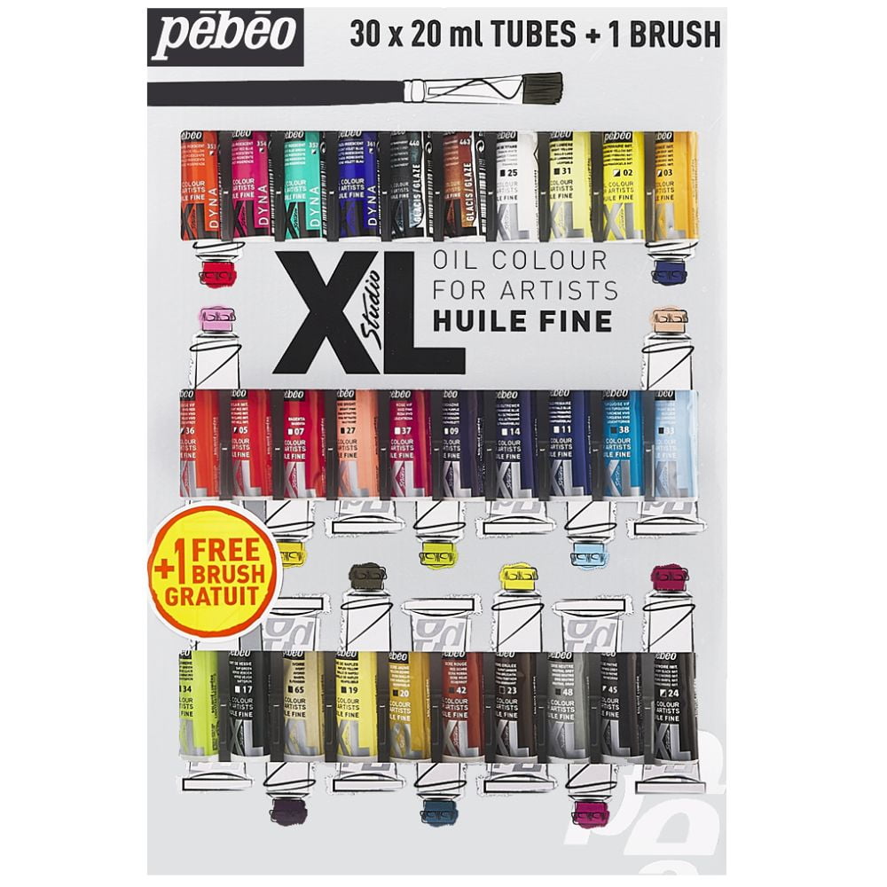 Óleo Pebeo Xl Studio Set 30 Colores 20ml + Pincel