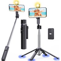 Trípode Cuadrápode Para Selfies Ambertronix, 40 Pulgadas, Con Luz
