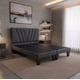 thumbnail image 4 of Cama Dos Plazas Con Respaldo y bases divididas de 150 X 190cm Tapizada en Lino Gris Oscuro, 4 of 5
