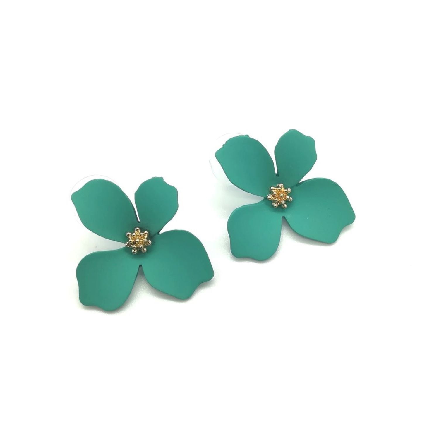 Prusia - Aros Pendientes Diseño Flor Color Verde