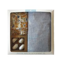 Decoexpress - Set De Textil Y Argollas Edgard Azul - (Mantel, Caminito, Servilletas Y Argollas)