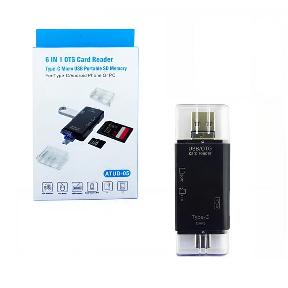 Adaptador 6 En 1 OTG USB Lector Tarjetas SD Micro SD USB 2.0