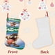 thumbnail image 3 of Taz-Mania Tema: Calcetines de Navidad, fino lino blanco para colgar en escaleras y chimenea, decoración navideña para el hogar, regalo de Navidad. 45cm × 32cm, 3 of 5
