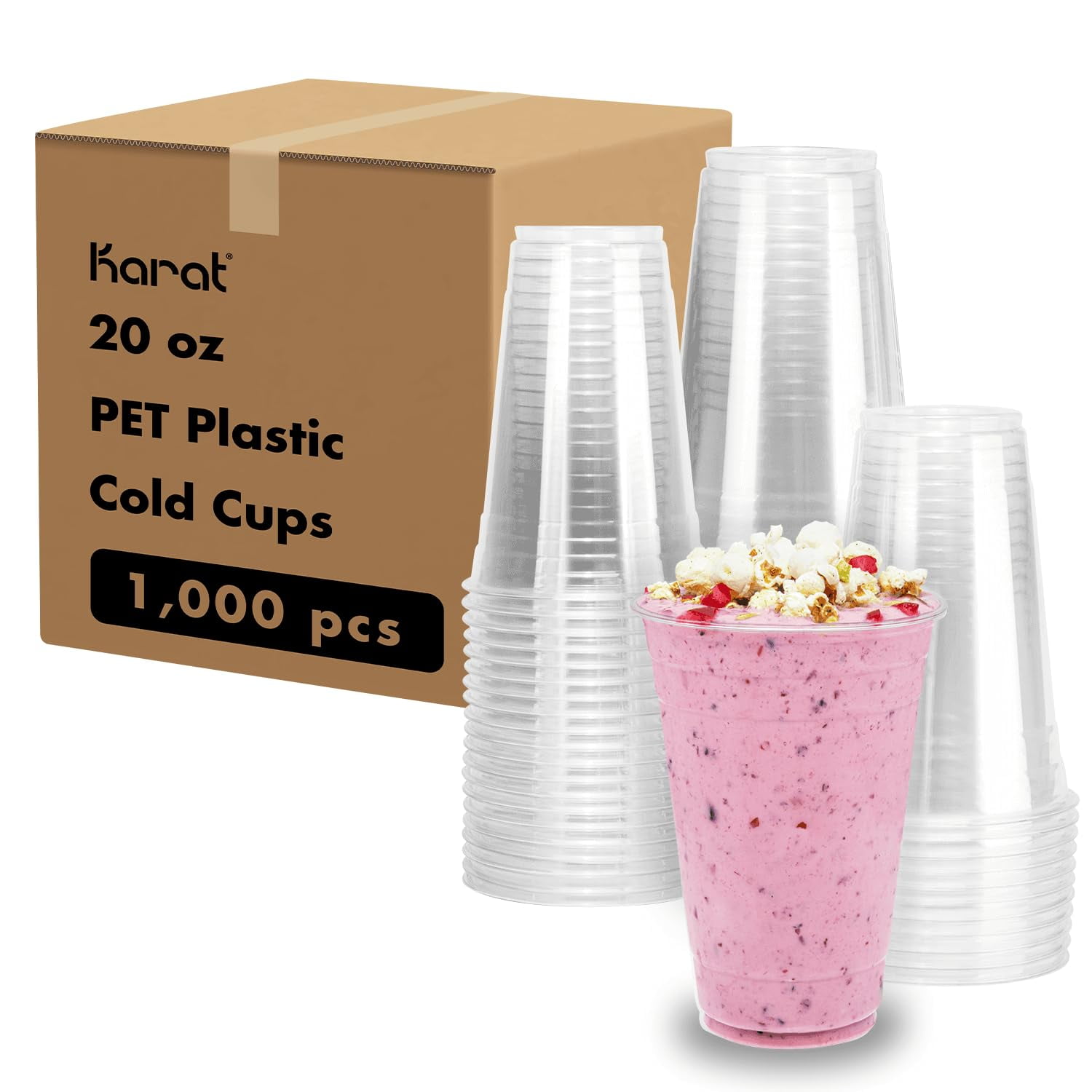 Vasos De Plástico Transparentes Desechables Tea Zone Karat De 591 Ml