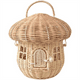 thumbnail image 1 of 1pc Stylish Summer Beach Straw Bag - Mushroom Pine Cone Woven Rattan Basket Handmade Bag - Perfect for a Vacation in Bali!, 1 of 5