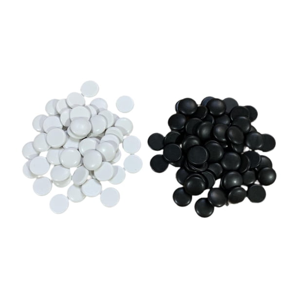 100x Go Juego de Mesa Piezas Juego de Mesa, Juguete Educativo, Suministros de ajedrez Piedras de melamina Cuentas Planas para Adolescentes Familia niñ 22 cm